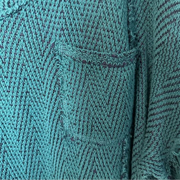 We The Free Women’s Long Sleeve Teal Knit V-Neck Sweater Size S GUC - Picture 4 of 8